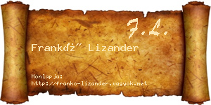 Frankó Lizander névjegykártya